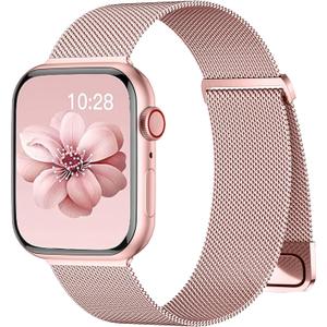 Magnetic Band Compatible for Apple Watch Bands Women Men 40mm 38mm 41mm 42mm 46mm 44mm 45mm 49mm, Stainless Steel Mesh Metal Sport Strap Wristband iWatch Series 11 10 9 8 7 6 5 4 3 2 1 SE Ultra
