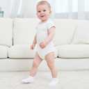 Zaples Baby Non Slip Grip Ankle Socks with Non Skid Soles for Infants Toddlers Kids Boys Girls (White, XS)