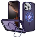 ADDIT Compatible with iPhone 17 Plus Case with Tempered Glass Screen Protector, Adjustable Kickstand Ring, Military-Grade Heavy Duty Protection, Shockproof, Anti-Fingerprint, Purple