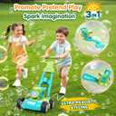 Bubble Lawn Mower for Kids, 3-in-1 Bubble Machine Blower with 10 Bubble Solution, Outdoor Push Toys for Toddlers Ages 3-8, Birthday Easter Summer Gift for Boys Girls 3 4 5 6 7 8 Year Old
