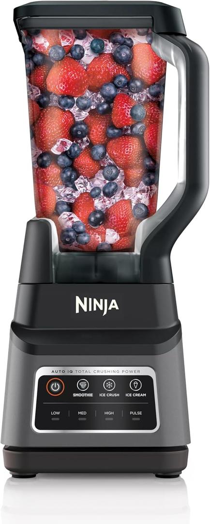 Ninja BN701 Professional Plus Blender, 1400 Peak Watts, 3 Functions for Smoothies, Frozen Drinks & Ice Cream with Auto IQ, 72-oz.* Total Crushing Pitcher & Lid, Dark Grey (72 oz. Pitcher (64 oz max liquid capacity), in Grey)