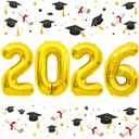 8 x Graduation Decorations 2026-2026 Numbers Gold Balloon 40 Inch - Graduation Party Supplies Favors Decor | Festival Balloon Backdrop Banner Sign - Chinese New Years Decorations 2026