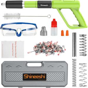 Manual Mini Steel Nail Gun Kit with Nailers Adjustable Speed Fastening Tool Portable Handheld Concrete Nailer Gun for Drywall, Steel, Woodworking & DIY Projects (Green)