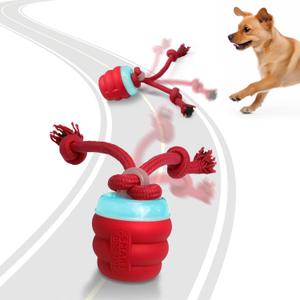 Interactive Dog Toys with Motion Activated, Squeaky Dog Toy Active Rolling Ball Wicked Ball for Daily Training (RED)
