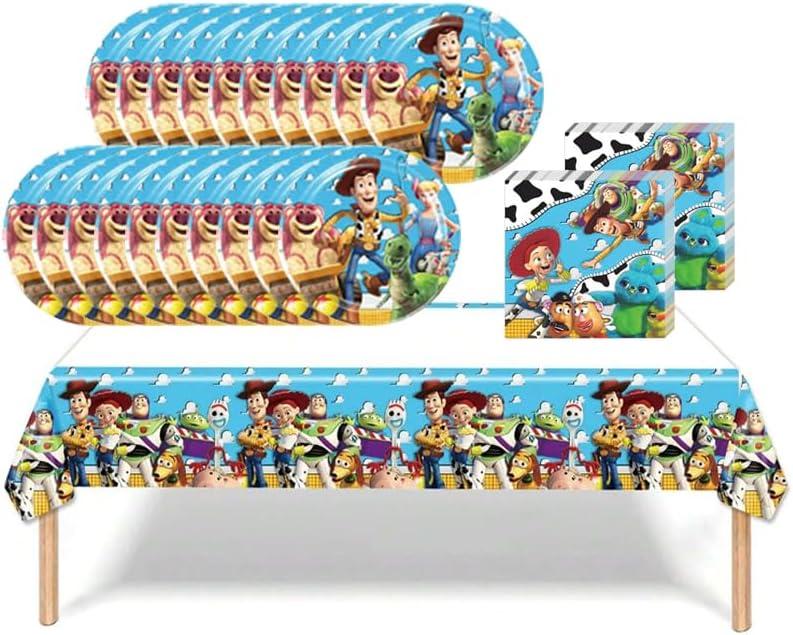 41 pcs Themed Party Supplies, 20 Plates, 20 Napkins and 1 Tablecloth, Birthday Party Decorations for Boys and Girls