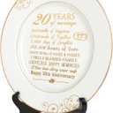 Urllinz 20 Year Anniversary Plate with 24k Gold Foil Decorations - 20th Anniversary Wedding Gifts for Wife Couple Him Her Husband, Ceramic 9"