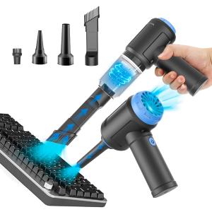 Meudeen Air Duster - Computer Vacuum Cleaner - for Keyboard Cleaning - Cordless Canned Air - 110000RPM Powerful PC Cleaner(VC08) (Blue)