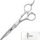 Wet and Dry Cut Professional Hair Cutting Scissors Barber Shears Japanese Aichi SUS440C Stainless Steel Salon Haircut (5.5" Precision Cut)