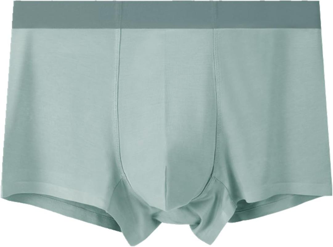 Men's Briefs Boxers Comfy Cotton Briefs Classic Solid Color Boxers Men's Underwear Absorbs Moisture (Green 2)
