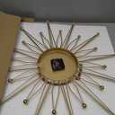 Lafocuse Silent 23 Inch Metal Large Gold Wall Clock for Home Decor, Mid Century Wall Clocks Battery Operated, Art Deco Starburst Wall Clocks for Living Room Kitchen Office