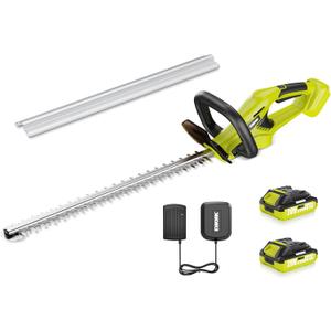 EWORK 22-Inch Cordless Hedge Trimmer, 20V Battery Powered Bush Trimmer, Lightweight Handheld Shrub Trimmer with 2 Batteries and Charger, 5/8-Inch Cutting Capacity for Garden, Yard (Green)