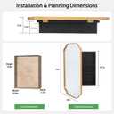 VIWILII Gold Metal Medicine Cabinet French Design,Bathroom Mirror with Storage, Recessed or Surface Mounted, 2 Adjustable Metal Shelves (Brushed Gold, 24x32)