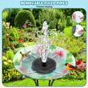 SZMP Solar Fountain for Bird Bath Spraying Water on Cloudy Day, Solar Water Fountain Pump Outdoor Garden 3.5W Black Glass Panel with 2000mAh Battery Replaceable Nozzles