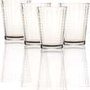 Circleware Matrix Juice Drinking Glasses, Huge Set of 10, Heavy Base Tumbler Beverage Ice Tea Cups, Home & Kitchen Entertainment Glassware for Water, Beer, Whiskey Bar Decor, 7 oz, Clear