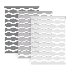 LazBlinds No Drill Cordless Zebra Blinds, 30" W x 72" H, Grey