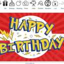 Red White Yellow Cartoon Birthday Party Backdrop-6x4ft Photography Party Banner for Baby Shower Boy Girl Birthday Party Home Decor