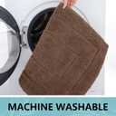 Buganda Bathroom Rugs, 36" x 24", Soft and Absorbent Microfiber Bath Rugs, Non-Slip Shaggy Shower Carpet, Machine Wash Dry Bath Mats for Bathroom Floor, Tub and Shower, Brown