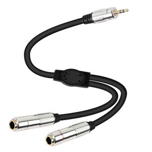 XMSJSIY 3.5mm to Dual 6.35mm Y Splitter Cable, 3.5mm 1/8" TRS Male to Dual 6.35mm 1/4" TS Female Stereo Audio Cord Adapter for Headphone, Speaker, Home Stereo Systems-50cm/19.68inch