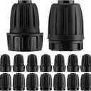 Pushglossy 12 Pcs 1/2 Inch Garden Hose Adapter 3/4" to 1/2" Drip Irrigation Tubing Faucet Adapter Drip Irrigation Parts Faucet to Hose Adapter for Garden 3/4 Inch Faucet Connector (Black)