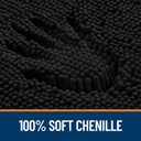 OLANLY Black Bathroom Rug 30x20, Extra Soft Absorbent Chenille Bath Rugs, Rubber Backing Quick Dry, Machine Washable Bath Mats for Bathroom Floor, Tub and Shower, Home Decor Accessories