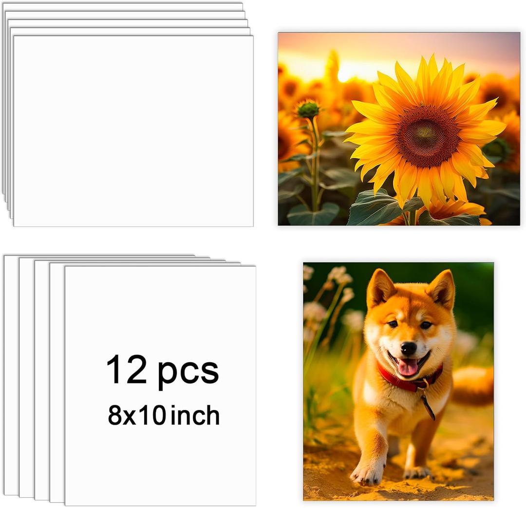 12 Pcs Sublimation Photo Blanks 8 x 10 Inch sublimation metal sign blanks Aluminum Photo Sign Blank Photo DIY Sign Wall Frame Poster for Living Room Bedroom