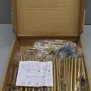 Brushed Brass Cabinet Handles 4 Inch Hole Spacing, Stainless Steel Drawer Pulls for Cabinets, Kitchen, Bathroom, Dresser 60 Pack