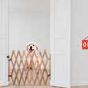 Accordion Dog Gate Retractable Adjustable Pet Gate - Wooden Dog Sliding Door for Indoor & Outdoor Use, Safety Barrier for Puppies & Small Animals, Fits Doorways & Stairs (Assorted Color), 60-110cm