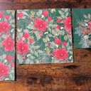 2 x IHR Ideal Home Range Cocktail Napkins Disposable 3-Ply Paper Party Napkin Pack, 5" x 5", Christmas Flowers (Green), 20-Count