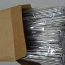 Galvanized Landscape Stakes Heavy Duty - Ground Staples for Weed Barrier, Irrigation, Fencing, Tarp | Rustproof Steel Garden Nails U Shape (Silver, 8in-100P)