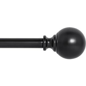 Ivilon Drapery Treatment Window Curtain Rod - Ball Style, 28 to 48 Inch. Color Black