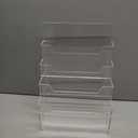 Acrylic Brochure Holder 8.5 x 11 Inch, Clear 4 Tier Acrylic Magazine Holder Brochure Display Stand for Literatures, Pamphlets, Flyer Holder Stand Display Booklets Journals Menu, Countertop Organizer