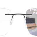 K.LAVER Photochromic Bifocal Reading Glasses Blue Light Blocking Readers For Men And Women Transition Rimless Sunglasses