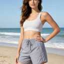 Womens Athletic 5 Inch Running Shorts with Zipper Pockets High Waisted Quick Dry Lightweight Workout Gym Shorts (Gray, M)