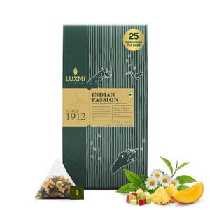Luxmi Estates - Mango Passionfruit Darjeeling Green Tea, 25 Tea Bags (50g/1.76oz), 100% biodegradable Tea Bags (EXP 04/29/27)