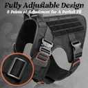 rabbitgoo Tactical Dog Harness for Large, Heavy Duty Pet Harness with Handle, No-Pull Service Vest Large Breed, Adjustable Military Dog Vest for Training Hunting Walking, Black, L