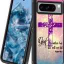 Designed for Google Pixel 8 Pro Case, Heavy Duty 3-Layer Shockproof Dust/Drop Proof Full-Body Rugged Protective Cover for Google Pixel 8 Pro (2023), Christian Cross Bible Verse Psalm 46:5