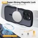 2 x for iPhone 15 Pro Case with MagSafe, Upgraded [Full Camera Protection] [Fit for MagSafe] [Mil-Grade Drop] Cute Wave Translucent Non-Slip Phone Case for iPhone 15 Pro 6.1",Black