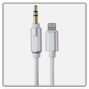Acoustix (6-Ft) 3.5mm to 8-Pin Braided Auxiliary Cable - White