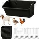 10 Pack Hanging Goat Feeder & Duck Feed Trough, 5 Qt Fence Mounted Livestock Manger  Heavy Duty Plastic Mineral Bucket & Waterer for Sheep, Piglets, Deer & Poultry.