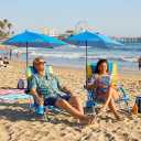 FAIR WIND 2 Pack Beach Chairs with 360 Umbrella for Adults, 300LBS Heavy Duty Anti-Sink Sand Chair, Portable Backpack Seating for Coastal Vacations, Outdoor Concerts & Sports