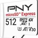 PNY microSD Express 512GB UHS-I U3 V30 A1 microSDXC Flash Memory Card, up to 890 Read & up to 810 Write, Ideal for microSD Express Compatible Devices Like Nintendo Switch 2
