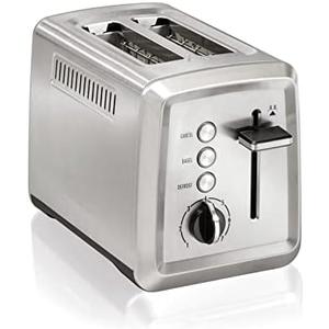 Hamilton Beach 2 Slice Toaster with Extra-Wide Slots, Bagel Setting, Toast Boost, Slide-Out Crumb Tray, Auto-Shutoff & Cancel Button, Defrost Function, Stainless Steel (22794)