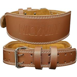 Leather Weight lifting Belt for Men - 6 Inch Padded Lumbar Back Support Belts, Workout Waist Brace for Weightlifting Powerlifting Deadlifts Squat Strength Training Fitness (XX-Large 37.8"-47.3" (Waist size not pant size), Brown)