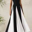 PRETTYGARDEN Spaghetti Strap Backless Spring Dresses for Women 2026 Flowy Maxi Dresses Sleeveless Wedding Guest Dress (Black, S)