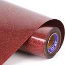 Red Glitter HTV Heat Transfer Vinyl Rolls 12inch by 9feet PU Stretch Iron on Vinyl HTV Vinyl for T-Shirt for Silhouette and Cameo (9Ft, Z1-Glitter Red)