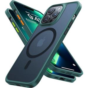 TORRAS Magnetic & Shockproof for iPhone Case (Translucent Green, for iPhone 13 Pro)