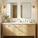 ANDY STAR Brushed Champagne Bronze Mirrors for Bathroom Sink, 24x36 Inch Bathroom Vanity Mirror with Rectangular Metal Frame-Modern Clean Design with Superior Stainless Steel Frame