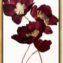 Wine Flowers Framed Floral Fine 1 Piece Canvas Wall Art, 11.5" x 16.5", Gold Frame (16.5L" x 11.5W")