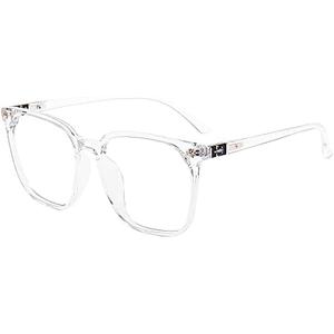 GUDVUE Oversized Blue Light Glasses, Computer Reading/Gaming/Phones Glasses, Anti Glare/UV400/Eye Strain, Large Square Frame