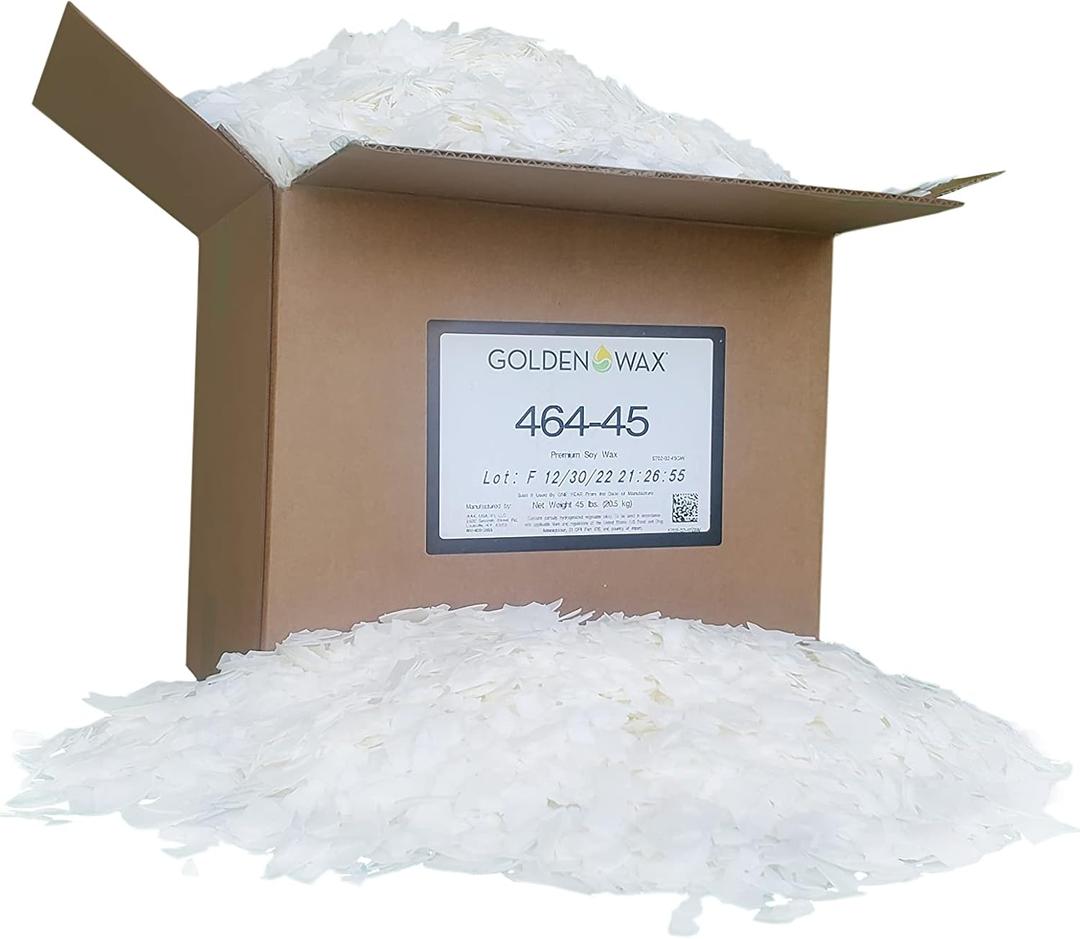 Golden Brands 464 Soy Wax, 45 poundlb Box, Golden Wax 464 Natural Soy Wax Flakes for Candle Making and DIY Projects, All-Natural, Paraffin-Free Candle Making Supplies by Golden Wax